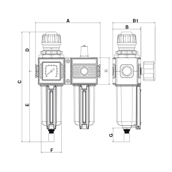 E/22 MEDIUM - Gruppo filtro - Regolatore - Lubrificatore modulare - TECNOPOLIMERO o METALLO - Ani E/22 MEDIUM - Gruppo filtro - Regolatore - Lubrificatore modulare - TECNOPOLIMERO o METALLO - Ani
